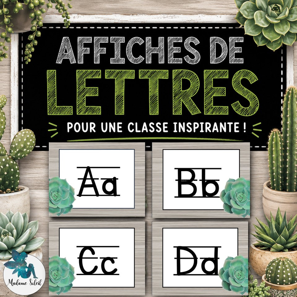 Mur de mots Alphabet : cactus,succulent