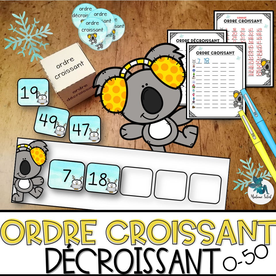 Ordre croissant décroissant de l'hiver 1re année