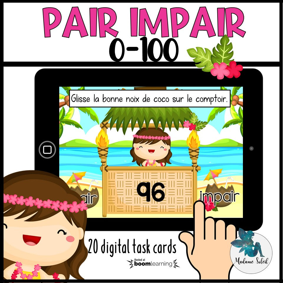 Nombre pair et impair 0-100 – Boom Cards