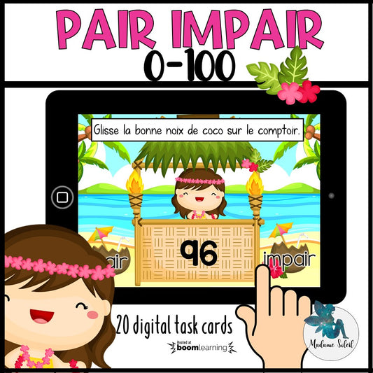 Nombre pair et impair 0-100 – Boom Cards