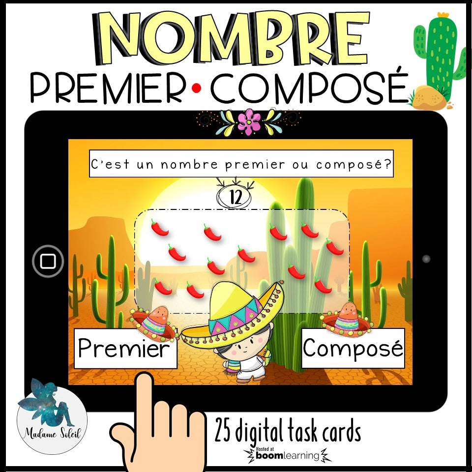 Nombre premier ou composé - Boom Cards