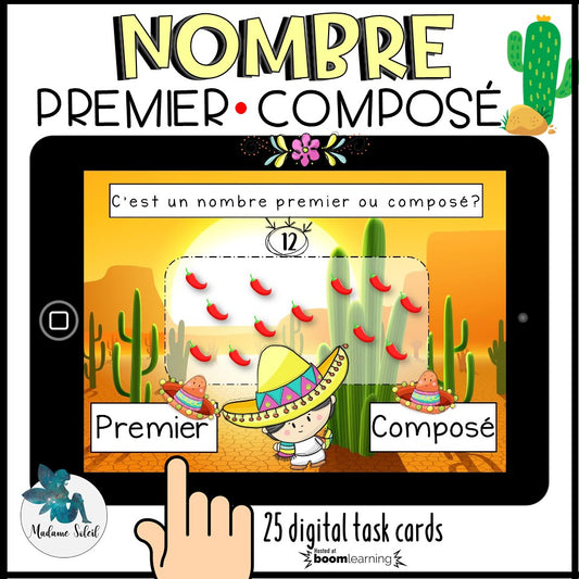 Nombre premier ou composé - Boom Cards