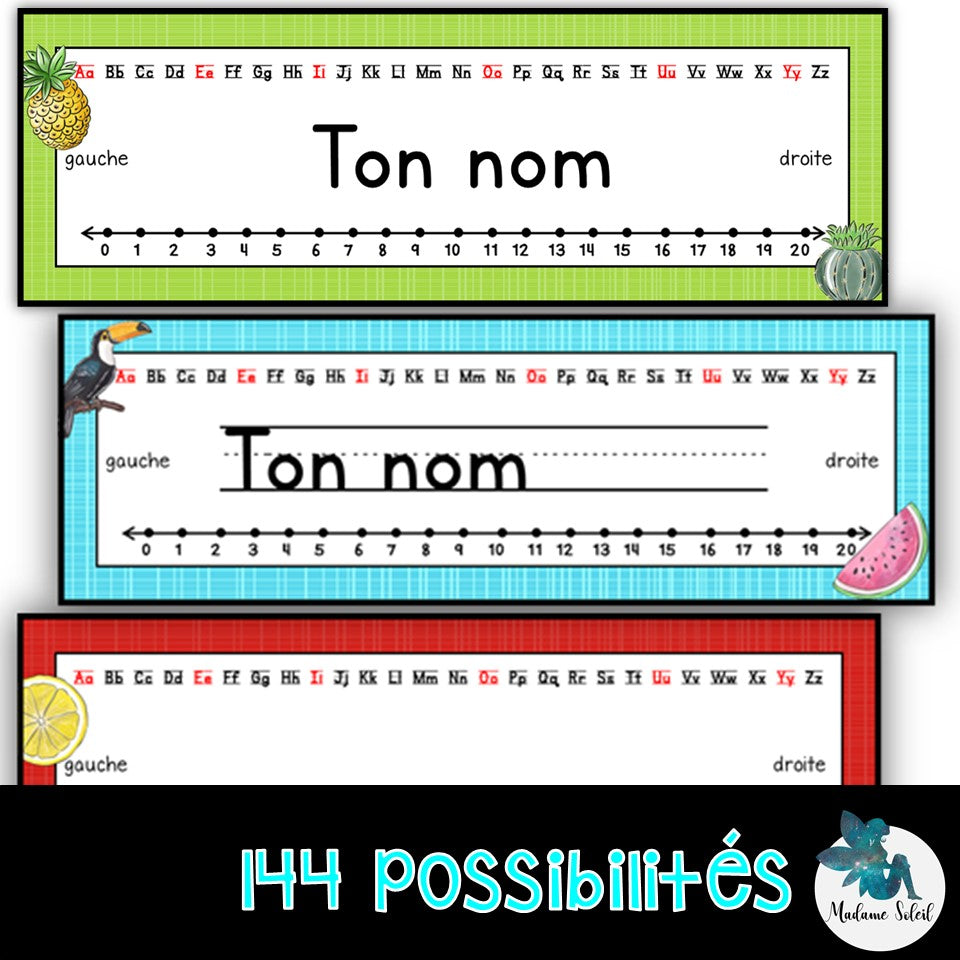 Étiquette dessus de pupitre - Tropical