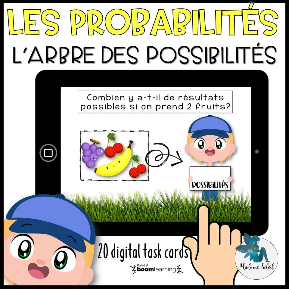 Les probabilités diagramme en arbre - Boom Cards