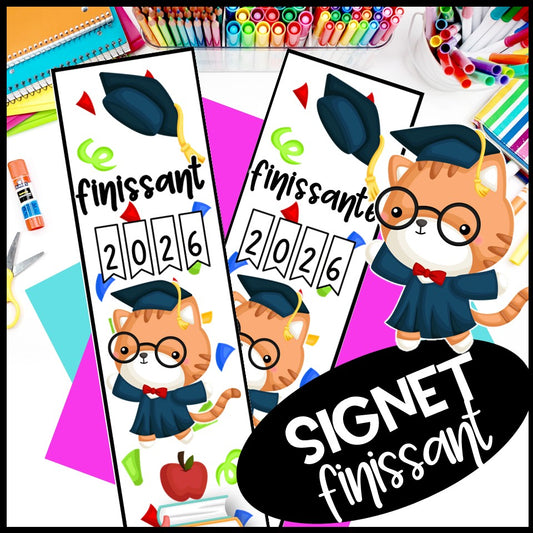 Signet chat de fin d'année graduation 2026