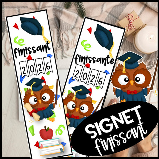Signet hibou de fin d'année graduation 2026