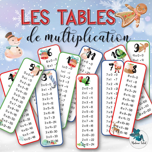Tables de multiplication de Noël