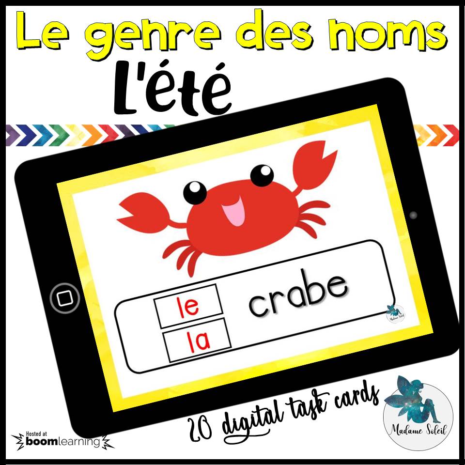 L'accord des mots de l'été Boom cards