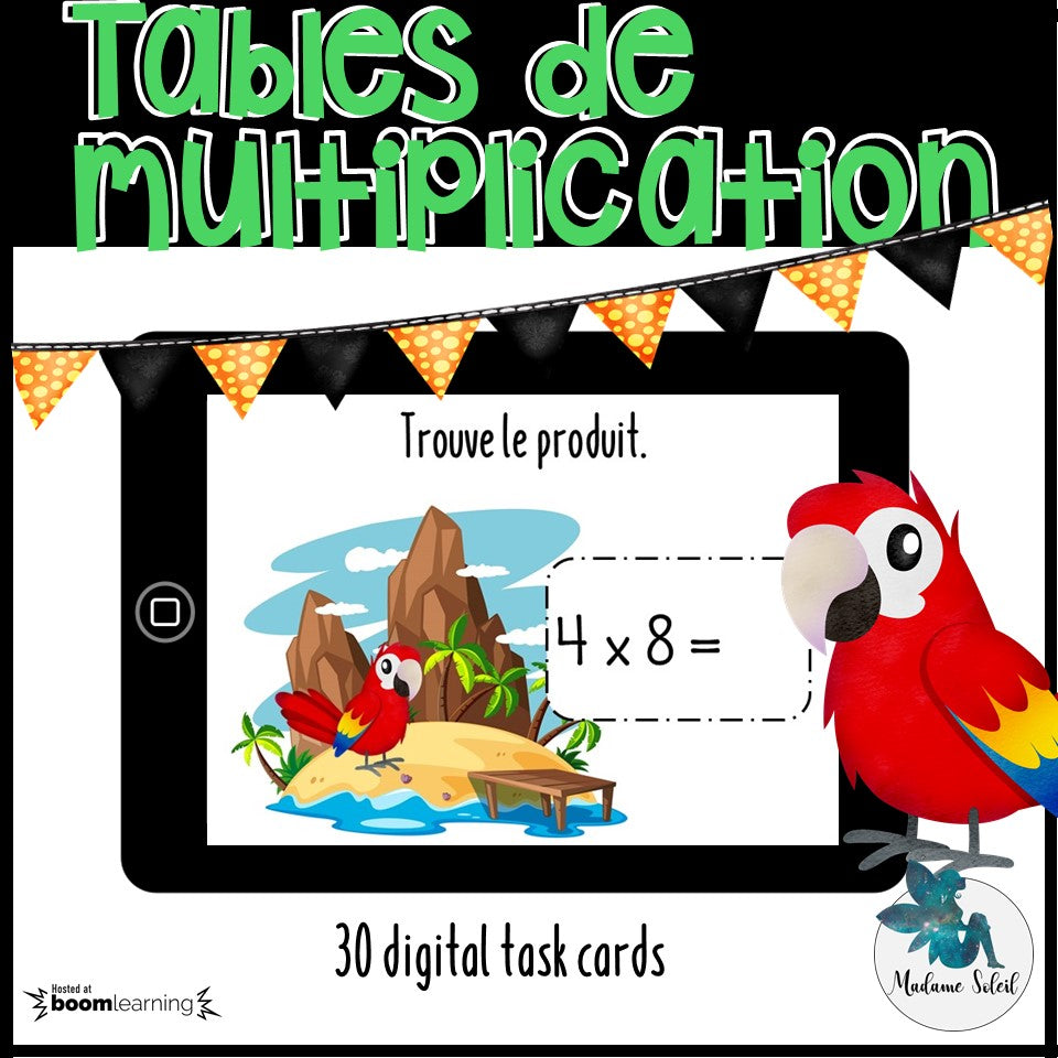 Tables de multiplication 0-10 Boom cards
