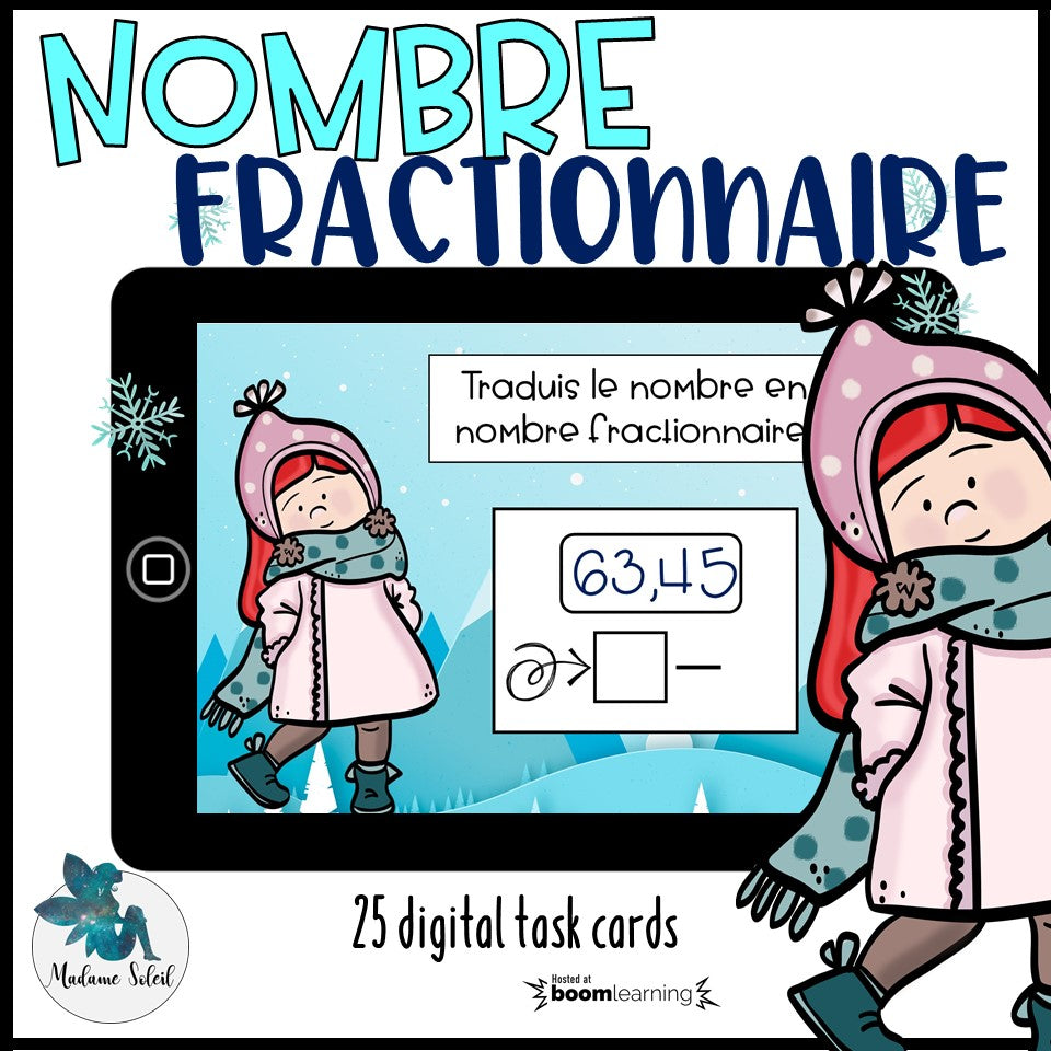 Nombre fractionnaire de l'hiver Boom cards