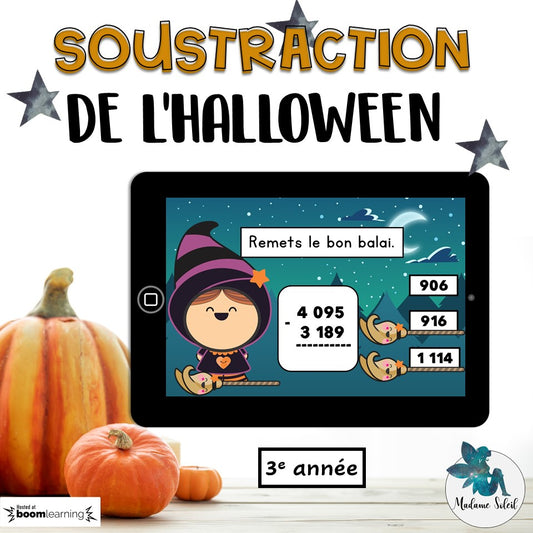 Soustraction de l'Halloween 3e année Boom Cards