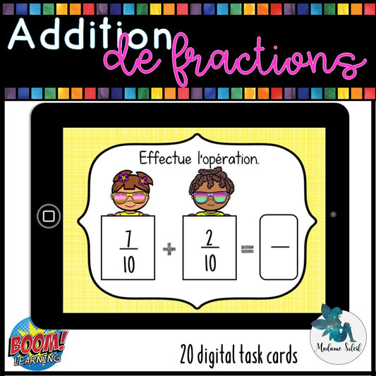 Addition de fractions BOOM CARDS