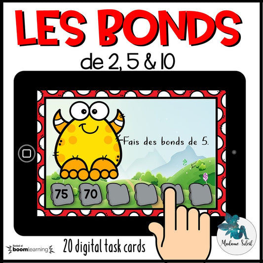 Les bonds de 2, de 5 et de 10 - Boom Cards