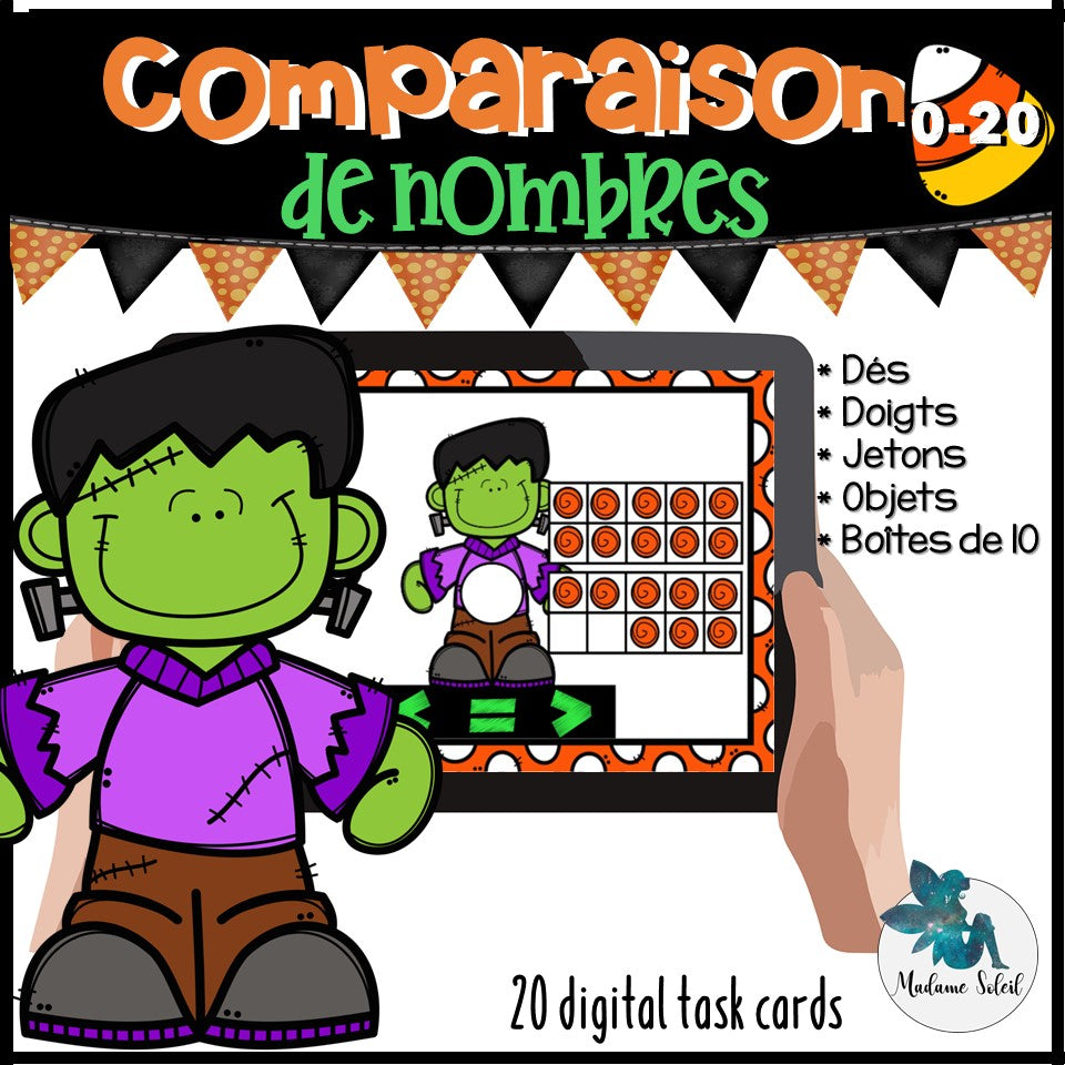Comparaison de nombres de l'Halloween 0-20