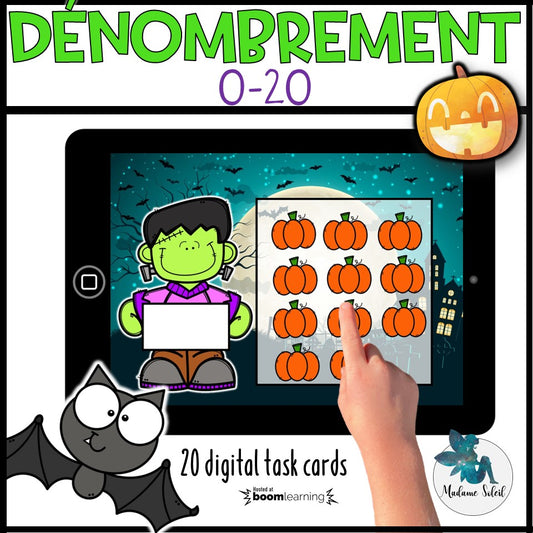 Dénombrement 0-20 Halloween Boom Cards
