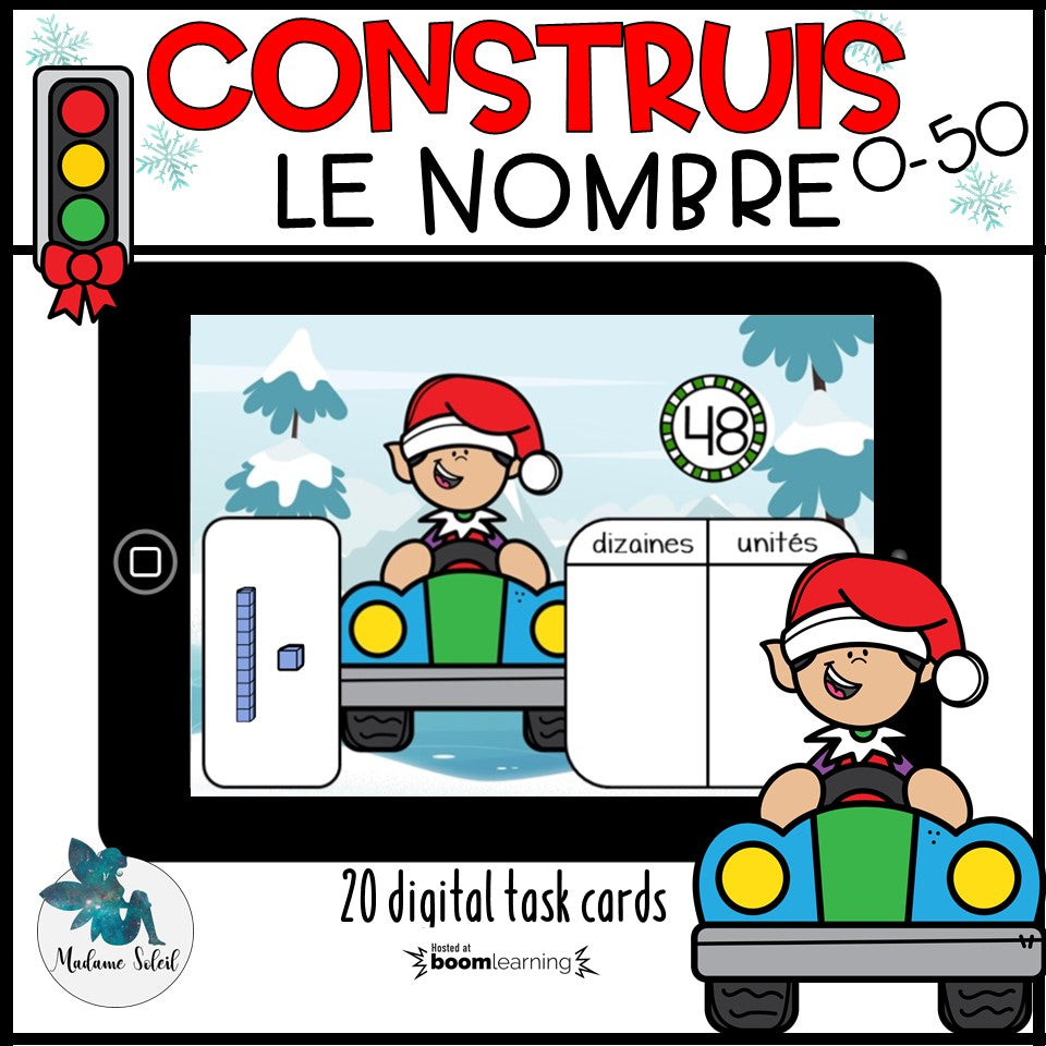 Construis le nombre de Noël 0-50 Boom Cards