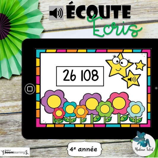 Nombres de 0-30 000 : écoute et écris BOOM CARDS