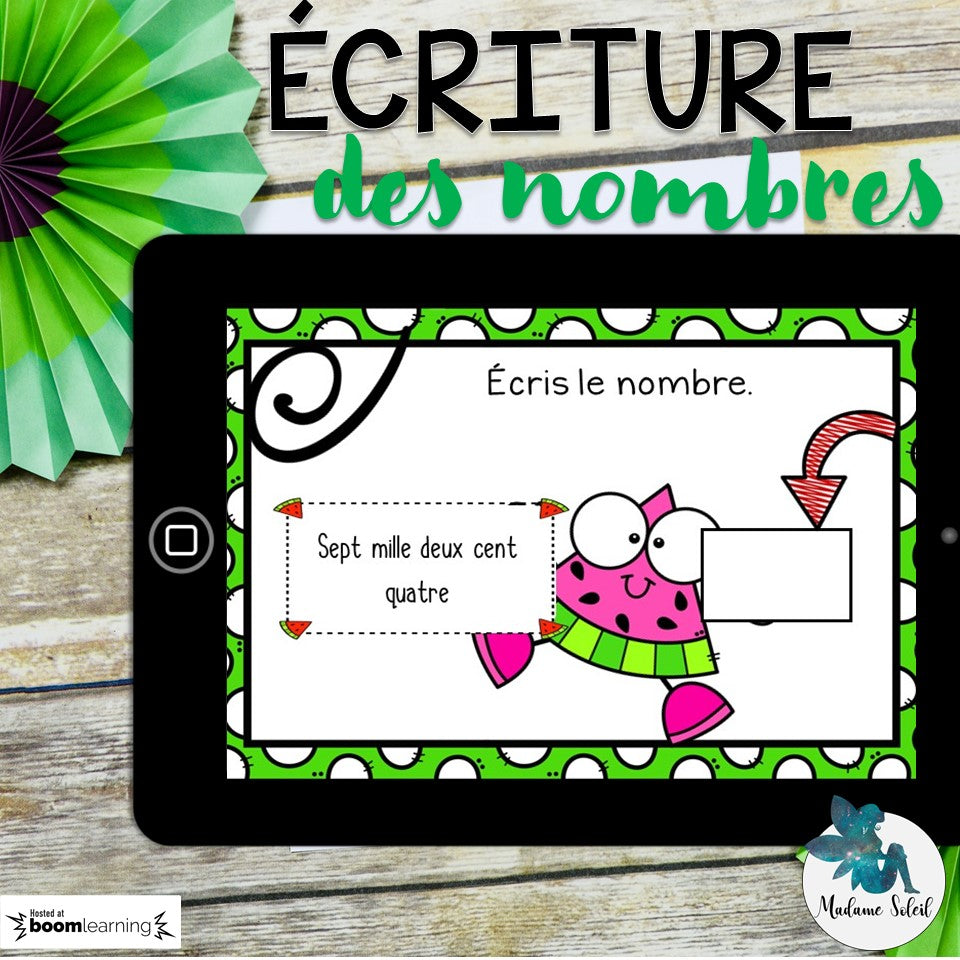 Écris le nombre 4e année BOOM CARDS