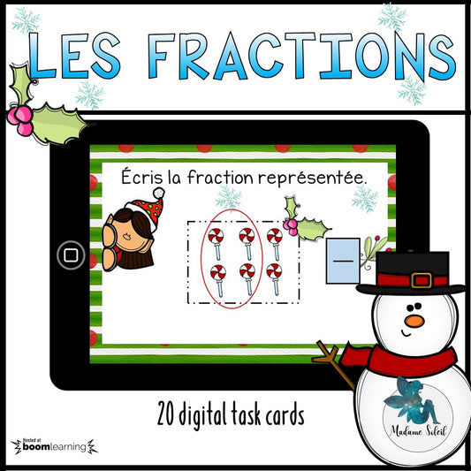 Fraction de Noël 3e année Boom Cards