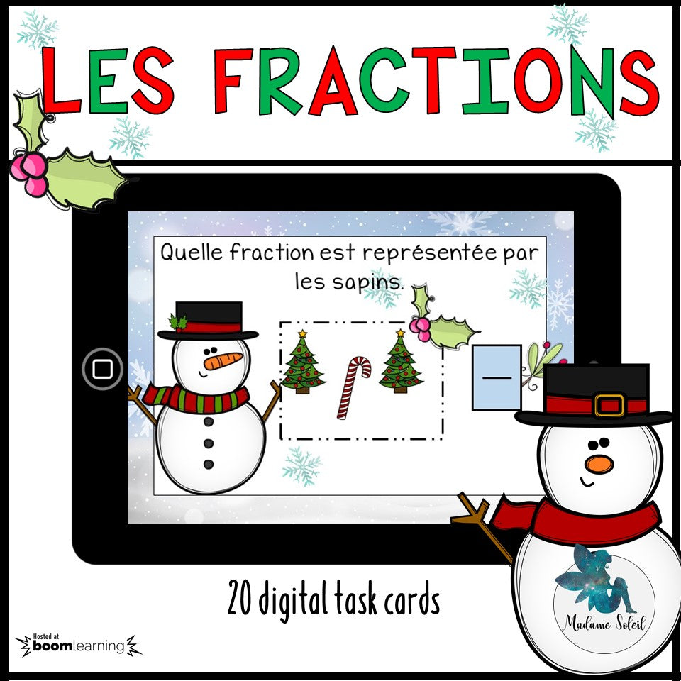 Fraction d'hiver 4e année Boom Cards