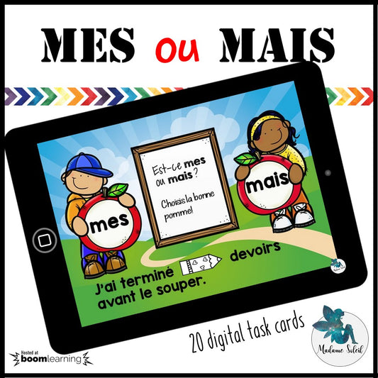 Homophone Boom Cards : Mes / Mais