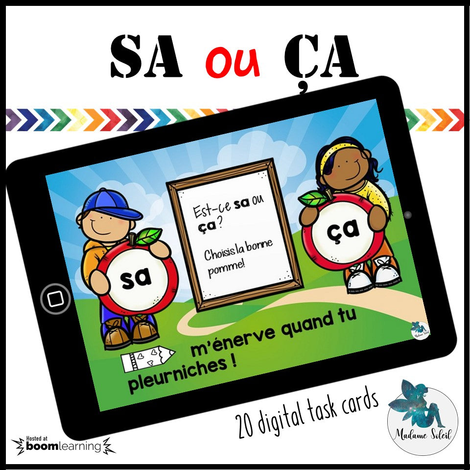 Homophone Boom Cards : sa / ça
