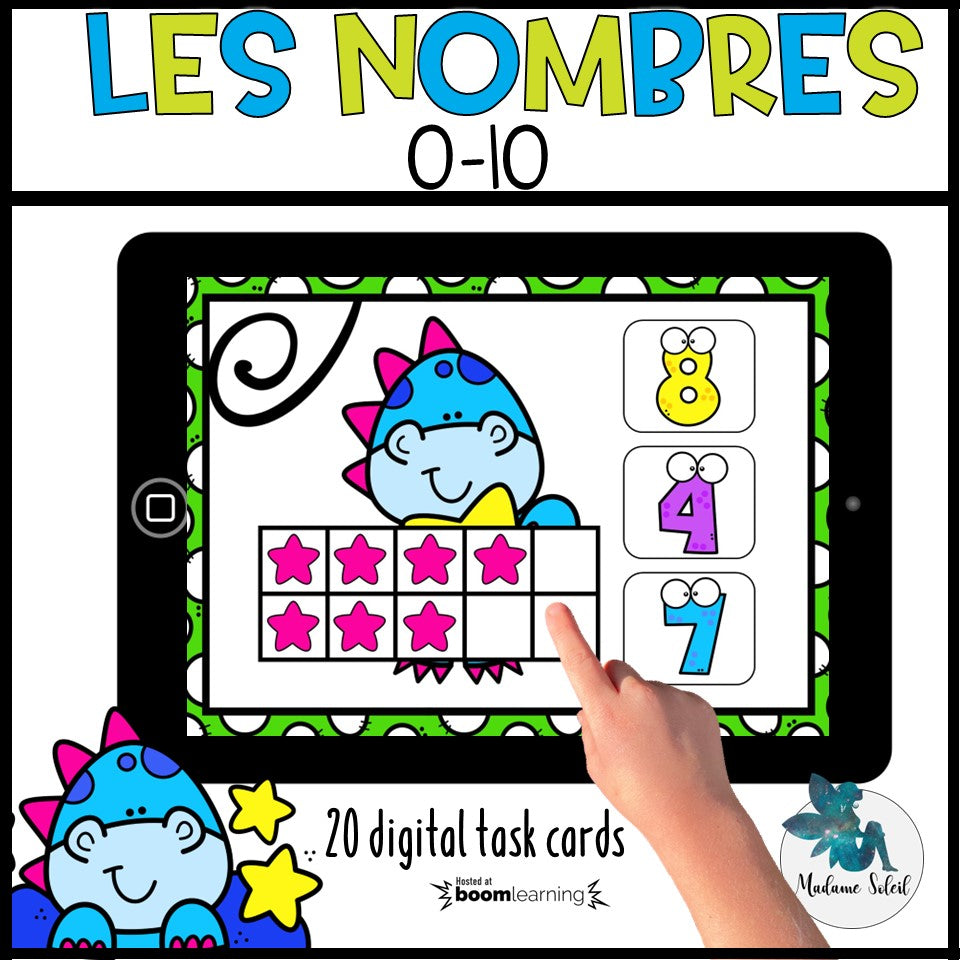 Les nombres de 0-10 BOOM CARDS Le monstre