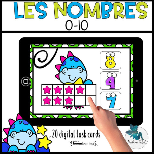 Les nombres de 0-10 BOOM CARDS Le monstre