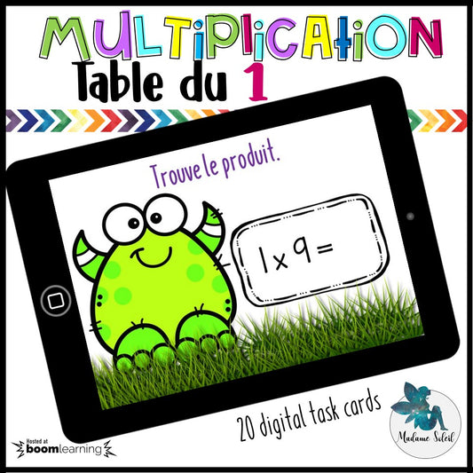 Table de multiplication : 1 - Boom Cards
