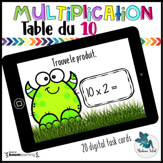 Table de multiplication : 10 - Boom Cards