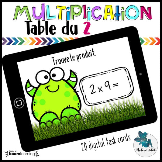 Table de multiplication : 2 - Boom Cards