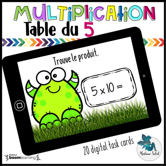 Table de multiplication : 5 - Boom Cards