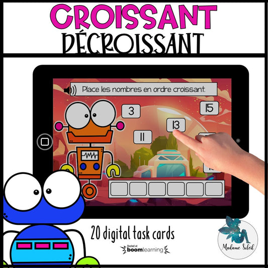 Ordre croissant décroissant 0-20 BOOMS CARDS