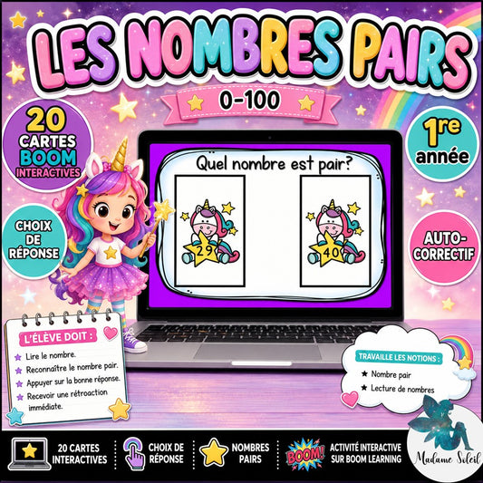 Pair impair chez les licornes : Boom card