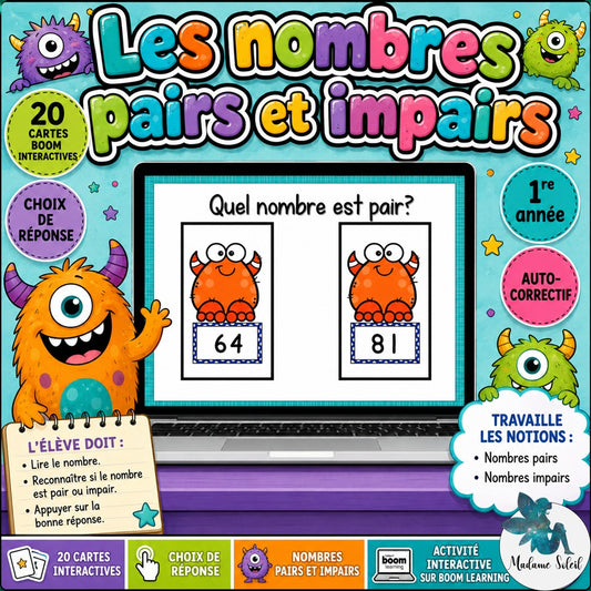 Pair impair chez les monstres : Boom card