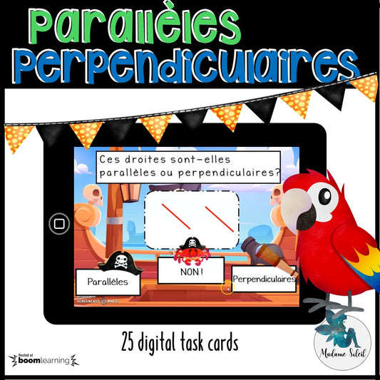 Droites parallèles, perpendiculaires Boom cards