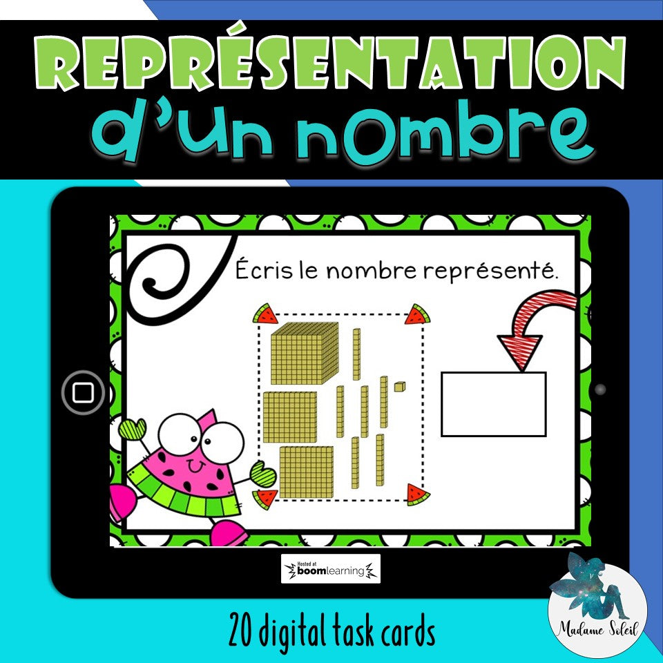 Représentation d'un nombre naturel BOOM CARDS